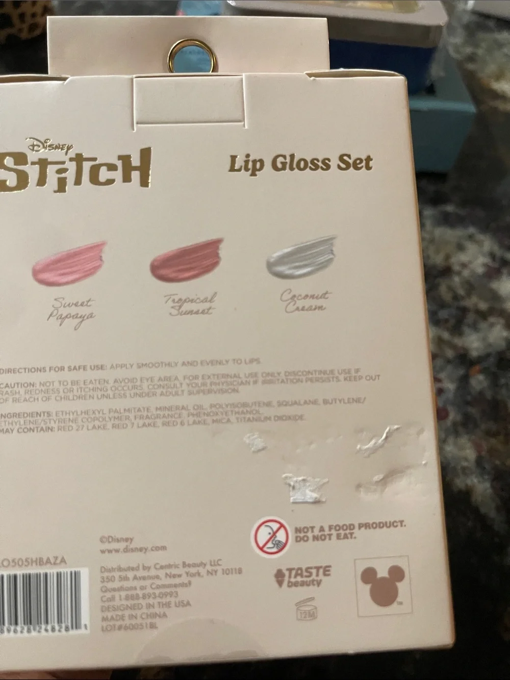 Disney Stitch  Lip Gloss & Hand Cream Gift Set - Pink, Blue, Yellow